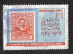 Sellos de America - Chile -  Primer sello Impreso en Chile 1915
