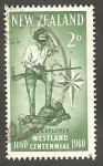 Stamps New Zealand -  Centº de la provincia de Westland, explorador