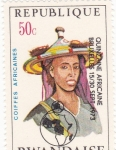 Stamps Rwanda -  peinado africano