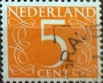 Stamps : Europe : Netherlands :  Intercambio 0,20 usd 5 cents. 1953