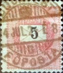 Sellos de Europa - Hungr�a -  Intercambio 0,30 usd 5 korona 1888
