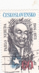 Stamps Czechoslovakia -  Pablo Neruda- poeta