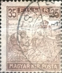 Sellos de Europa - Hungr�a -  Intercambio 0,20 usd 35 filler 1916