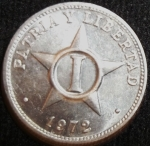 monedas de America - Cuba -  1972 (Reverso)