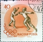 Stamps : Europe : Hungary :  Intercambio 0,20 usd 40 f. 1956
