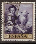 Stamps Spain -  ESPAÑA SEGUNDO CENTENARIO USD Nº 1270 (0) 25C VIOLETA GRISACEO MURILLO