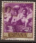 Stamps : Europe : Spain :  ESPAÑA SEGUNDO CENTENARIO USD Nº 1271 (0) 40C MALVA MURILLO
