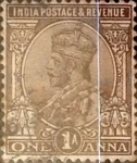 Sellos de Asia - India -  Intercambio 0,20 usd 1 anna 1922