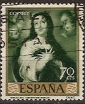 Stamps : Europe : Spain :  ESPAÑA SEGUNDO CENTENARIO USD Nº 1273 (0) 70C VERDE OSCURO MURILLO