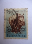 Stamps : Africa : South_Africa :  Suid-Afrika- Animales Salvajes-Rinoceronte.