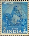 Stamps India -  Intercambio 0,20 usd 2 a. 1955