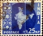 Stamps India -  Intercambio 0,20 usd 25 n.p. 1957