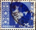 Stamps India -  Intercambio 0,20 usd 25 n.p. 1957