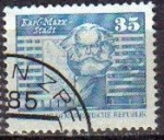 Stamps : Europe : Germany :  ALEMANIA DDR 1980 Scott 2077 Sello Berlin Monumento a Karl Marx 35 Michel 1821 Allemagne Duitsland