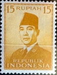 Stamps Indonesia -  Intercambio 0,20 usd 15 rupias 1951