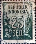 Sellos de Asia - Indonesia -  Intercambio 0,20 usd 25 sen 1951