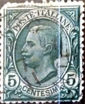 Stamps : Europe : Italy :  Intercambio 0,30 usd 5 cents. 1906