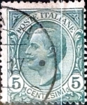 Stamps Italy -  Intercambio 0,30 usd 5 cents. 1906