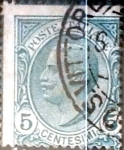 Stamps Italy -  Intercambio 0,30 usd 5 cents. 1906