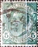 Stamps Italy -  Intercambio 0,30 usd 5 cents. 1906