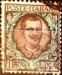 Sellos de Europa - Italia -  Intercambio 0,35 usd 1 lira 1901