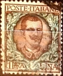 Stamps Italy -  Intercambio 0,35 usd 1 lira 1901