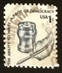 Stamps : America : United_States :  Tintero y pluma