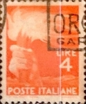 Stamps Italy -  Intercambio 0,20 usd 4 liras 1946