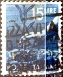 Stamps Italy -  Intercambio 0,20 usd 15 liras 1946