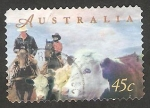 Stamps Australia -   1667 - Ganado y vaqueros
