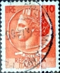 Stamps Italy -  Intercambio 0,20 usd 10 liras 1955