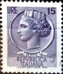 Stamps Italy -  Intercambio 0,20 usd 15 liras 1968