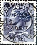 Stamps Italy -  Intercambio 0,20 usd 15 liras 1956