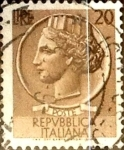 Stamps Italy -  Intercambio 0,20 usd 20 liras 1955