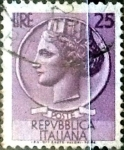 Stamps Italy -  Intercambio 0,20 usd 25 liras 1955