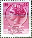 Stamps Italy -  Intercambio 0,20 usd 40 liras 1968