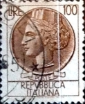 Stamps Italy -  Intercambio 0,20 usd 100 liras 1959