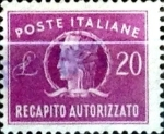 Stamps Italy -  Intercambio cr2f 0,20 usd 20 liras 1952