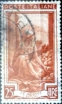 Stamps Italy -  Intercambio 0,20 usd 25 liras 1950