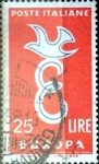 Sellos de Europa - Italia -  Intercambio 0,20 usd 25 liras 1958