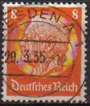 Stamps Europe - Germany -  DEUTSCHES REICH 1933 Scott420 SELLO 85 Cumpleaños de Von Hindenburg Usado ALEMANIA Michel517