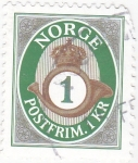 Sellos de Europa - Noruega -  corneta y emblema