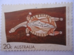 Sellos de Oceania - Australia -  Bark Painting-Aboriginal art. (Yt/443)