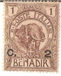 Stamps : Europe : Italy :  R. Poste italiana / benadir / 1 besa