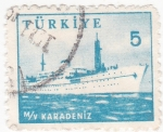 Sellos de Asia - Turqu�a -  buque Karadeniz