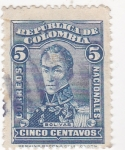 Stamps Colombia -  Bolívar- presidente