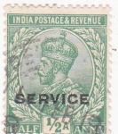 Sellos de Asia - India -  rey George V (SERVICE)