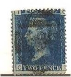 Stamps United Kingdom -  Two pence blue / Queen Victoria