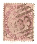 Stamps Europe - United Kingdom -  One Penny lila / Queen Victoria