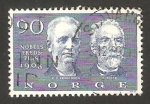 Sellos de Europa - Noruega -  533 - Nobel de la Paz 1908, Klas P. Arnoldson y Fredrik Bajer